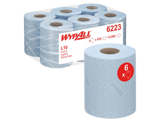 Poetspapier WypAll L10 GeneralClean blauw 6223