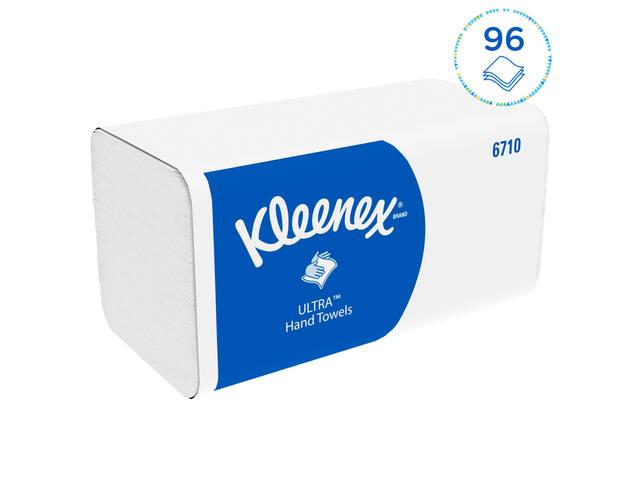 Handdoek Kleenex Ultra 3laags 215x318mm wit 6710