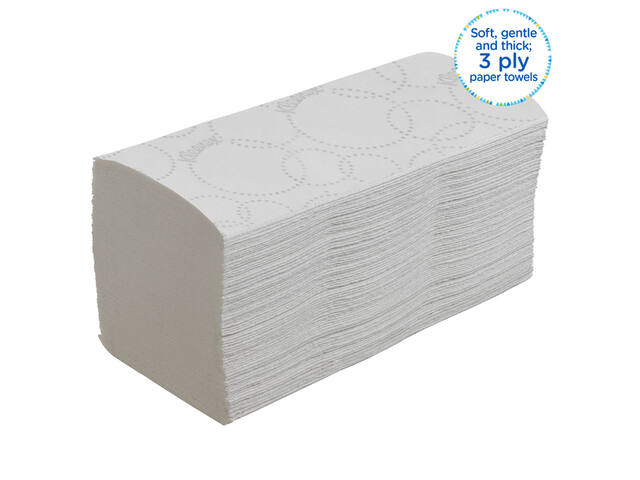 Handdoek Kleenex Ultra 3laags 215x318mm wit 6710