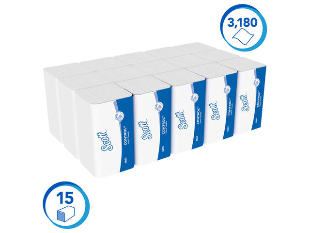 Handdoek Scott Control 1laags 215x315mm wit