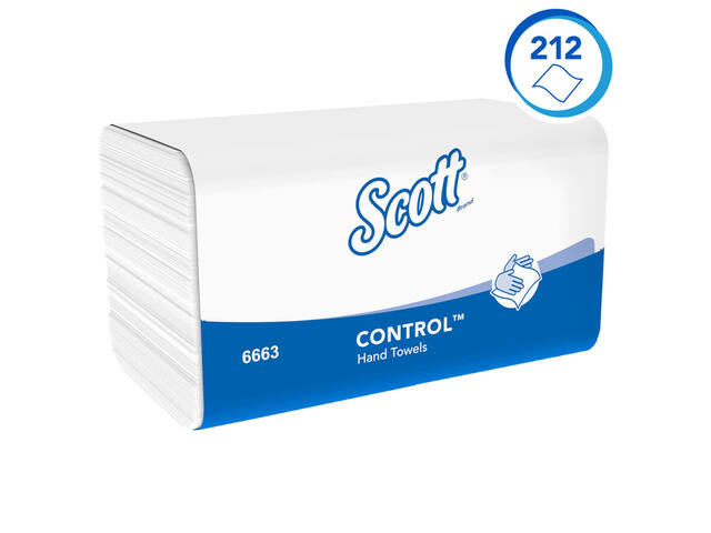 Handdoek Scott Control 1laags 215x315mm wit