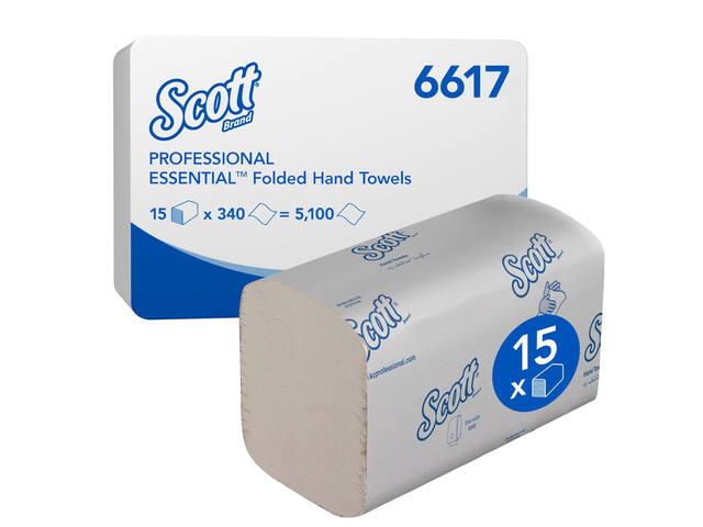 Handdoek Scott Essential 1laags 200x212mm wit