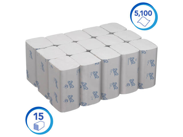 Handdoek Scott Essential 1laags 200x212mm wit