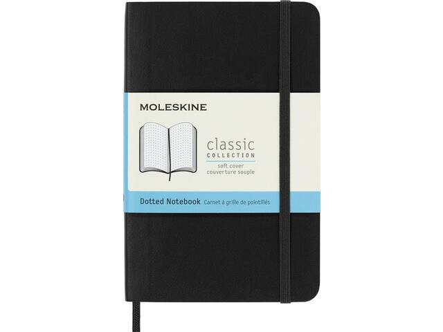 Notitieboek Moleskine pocket 90x140 dots sc zw