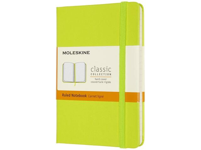 Notitieboek Moleskine pocket 90x140 ln hc lem gn