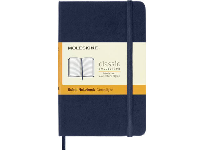 Notitieboek Moleskine pocket 90x140 ln hc sapp bl