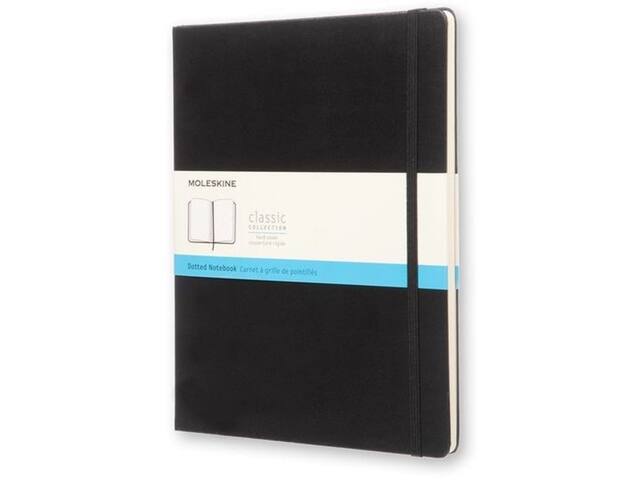Notitieboek Moleskine XL 190x250 dots hc zw