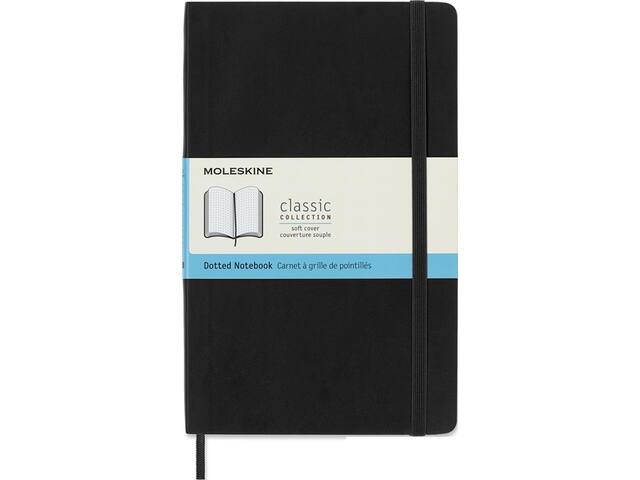 Notitieboek Moleskine large 130x210 dots sc zw