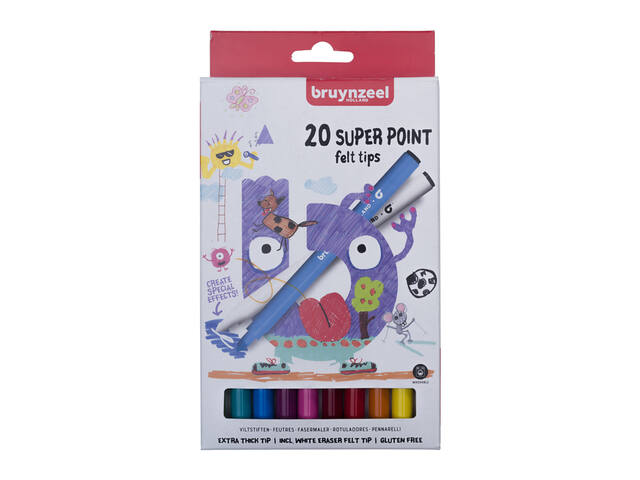 Viltstift Bruynzeel Kids Super Point ass 20st