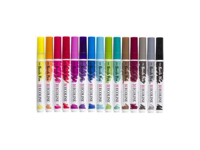 Brushpen Talens Ecoline set 15 stuks assorti