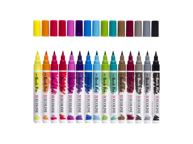Brushpen Talens Ecoline set 15 stuks assorti