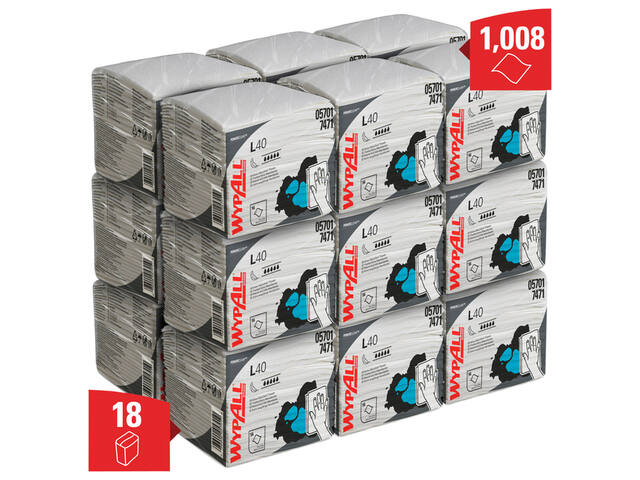 Reinigingsdoek WypAll L40 PowerClean wit 7471