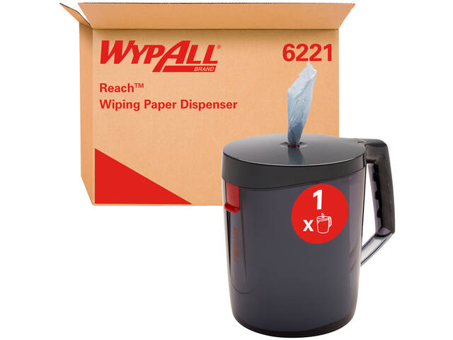 Poetspapierdispenser WypAll L10 draagbaar zwart
