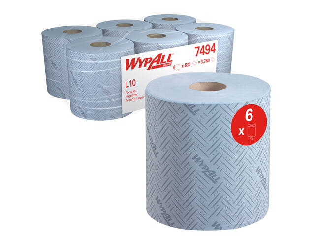 Poetspapier WypAll L10 GeneralClean blauw 7494