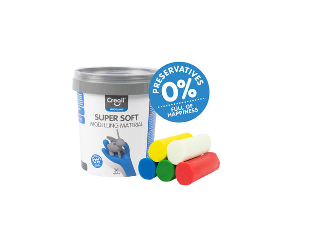 Klei Creall supersoft rood/blauw/groen/geel/wit