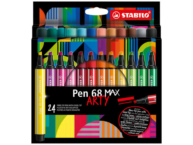 Viltstift STABILO Pen 68/24 Max Arty 24st assorti