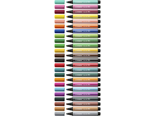 Viltstift STABILO Pen 68/24 Max Arty 24st assorti