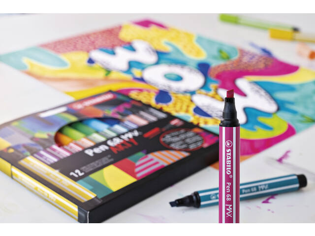 Viltstift STABILO Pen 68/6 Max Arty 6st assorti