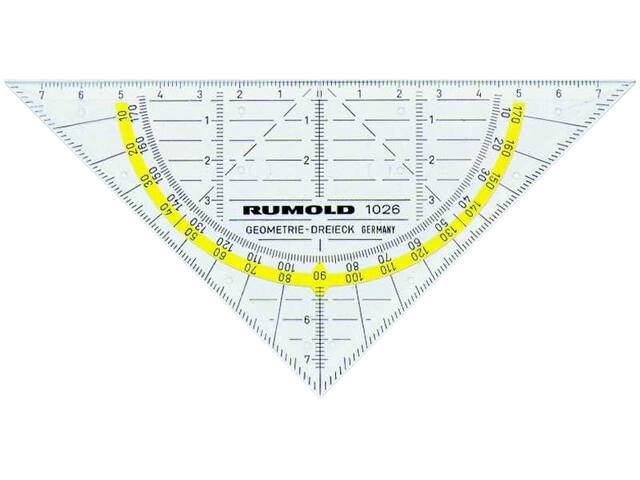 Geodriehoek Rumold 1026 160mm transparant
