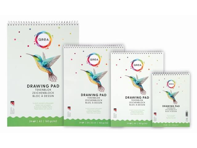 Tekenblok Qrea 24x32 24vel 160gr spiraal