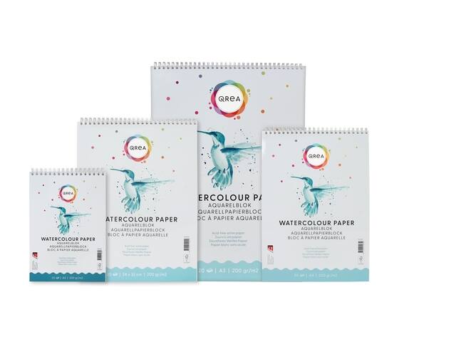 Aquarelblok Qrea A5 20vel 200gr spiraal