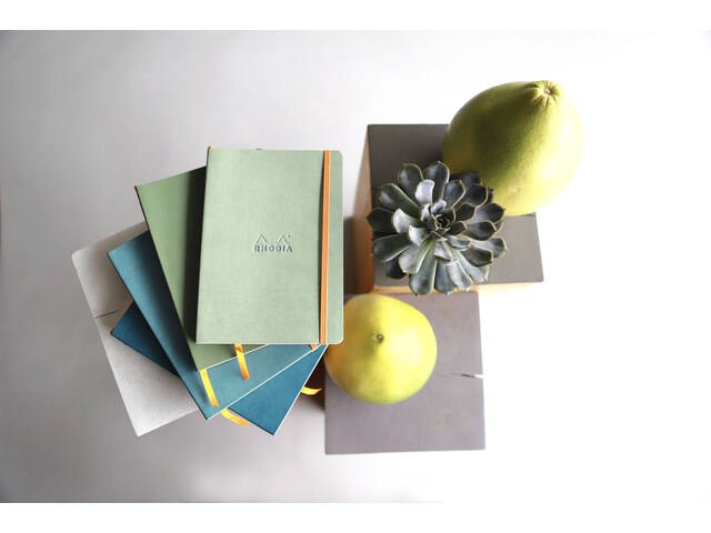 Notitieboek Rhodia A5 lijn 80 vel 90gr celadon