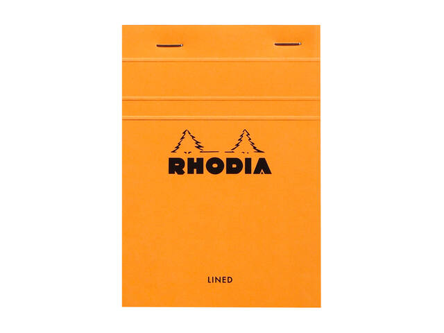 Schrijfblok Rhodia A6 lijn 80vel 80gr oranje