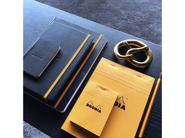 Schrijfblok Rhodia A5 lijn 80vel 80gr kantln or