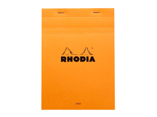 Schrijfblok Rhodia A5 lijn 80vel 80gr kantln or