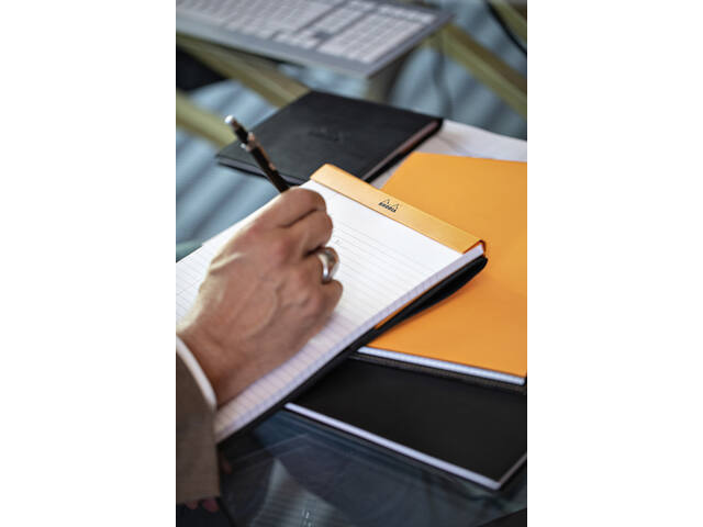 Schrijfblok Rhodia A6 lijn 80vel 80gr oranje