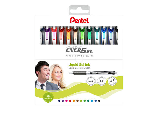 Gelschrijver Pentel BL77 Energel M 12st assorti