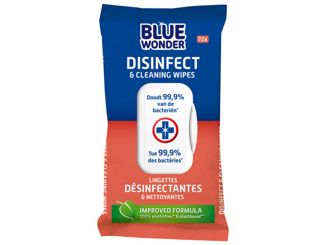 Desinfectiereinigerdoekjes Blue Wonder 72st