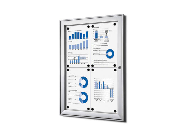 Vergrendelbaar Notitiebord Indoor Zilver 4x A4