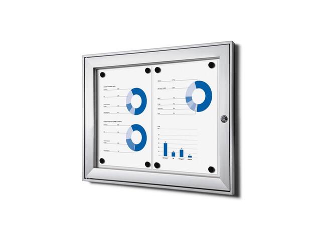 Vergrendelbaar Notitiebord Indoor Zilver 2x A4