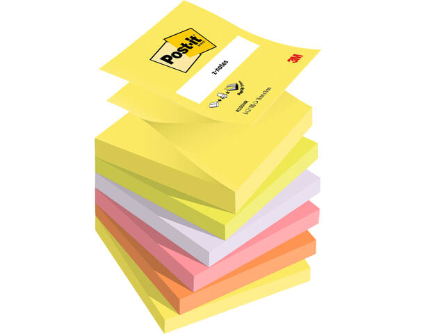 Memoblok 3M Post-it Z-Note R330 76x76mm ass kleur