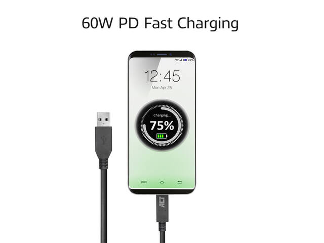 Kabel ACT USB A 3.2 naar USB-C 2 meter