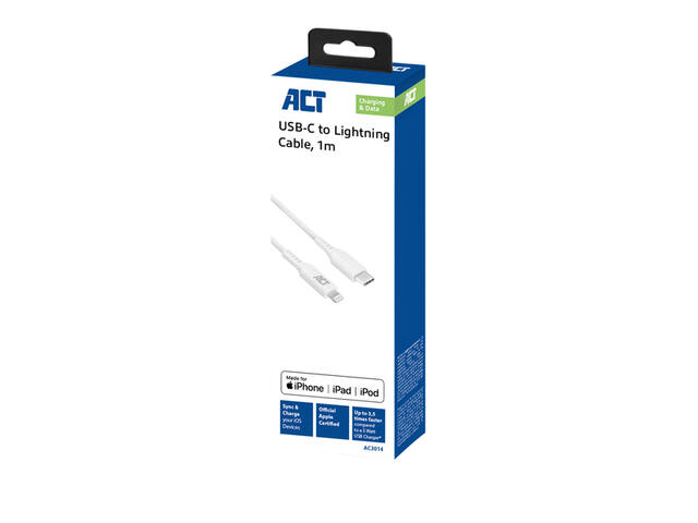 Kabel ACT USB-C naar Lightning laad -en data 1m