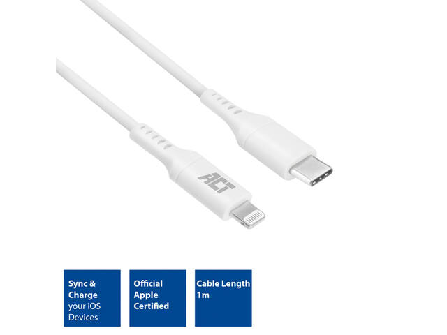 Kabel ACT USB-C naar Lightning laad -en data 1m