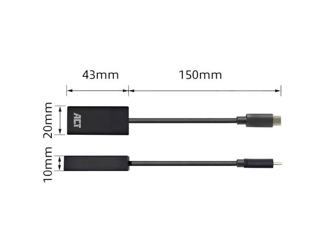 Adapter ACT USB-C naar HDMI 4K 30Hz 0.15 meter