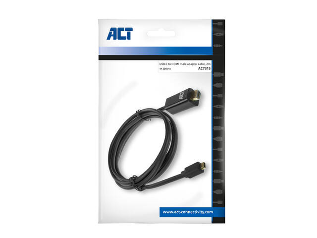 Kabel ACT USB-C naar HDMI 4K 60Hz  2 meter