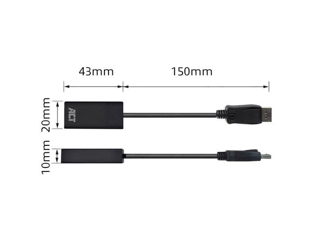 Adapter ACT DisplayPort naar HDMI 4K 0.15 meter