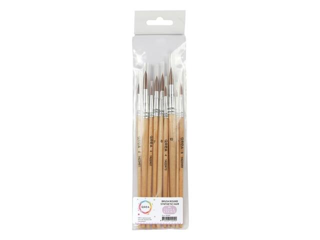 Penseel Qrea synthetisch haar  set a 10 breedtes