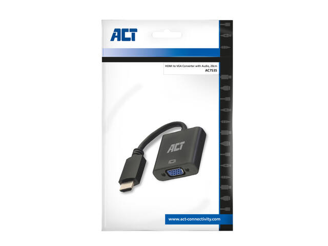 Adapter ACT HDMI naar VGA met audio 0.15 meter