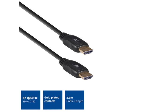 Kabel ACT HDMI High Speed type 1.4 2.5 meter