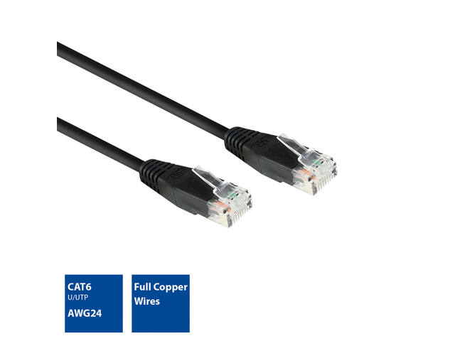 Kabel ACT CAT6 Network koper 5 meter zwart