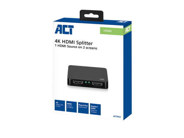 Splitter ACT 4K HDMI 1.4 2 poorts USB powered