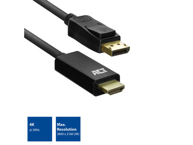 Kabel ACT DisplayPort naar HDMI 4K 1.8 meter