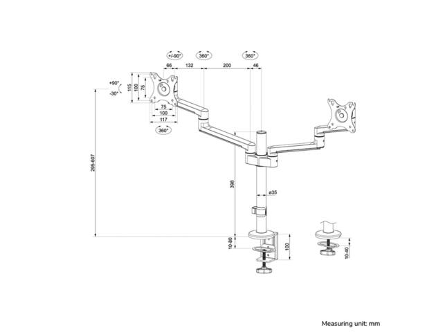 Monitorarm Neomounts DS60-425WH2 wit