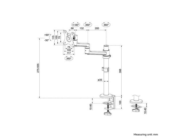 Monitorarm Neomounts DS60-425WH1 wit