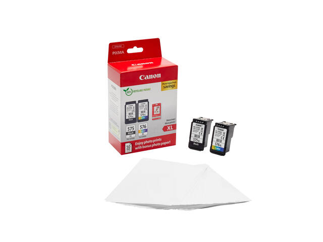 Inktcartridge Canon PG-575XL CL-576XL zw+kl+papier